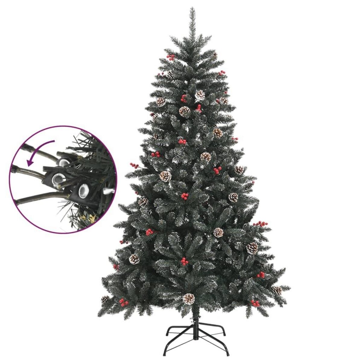 VIDAXL Sapin de Noël artificiel avec support Vert 150 cm PVC