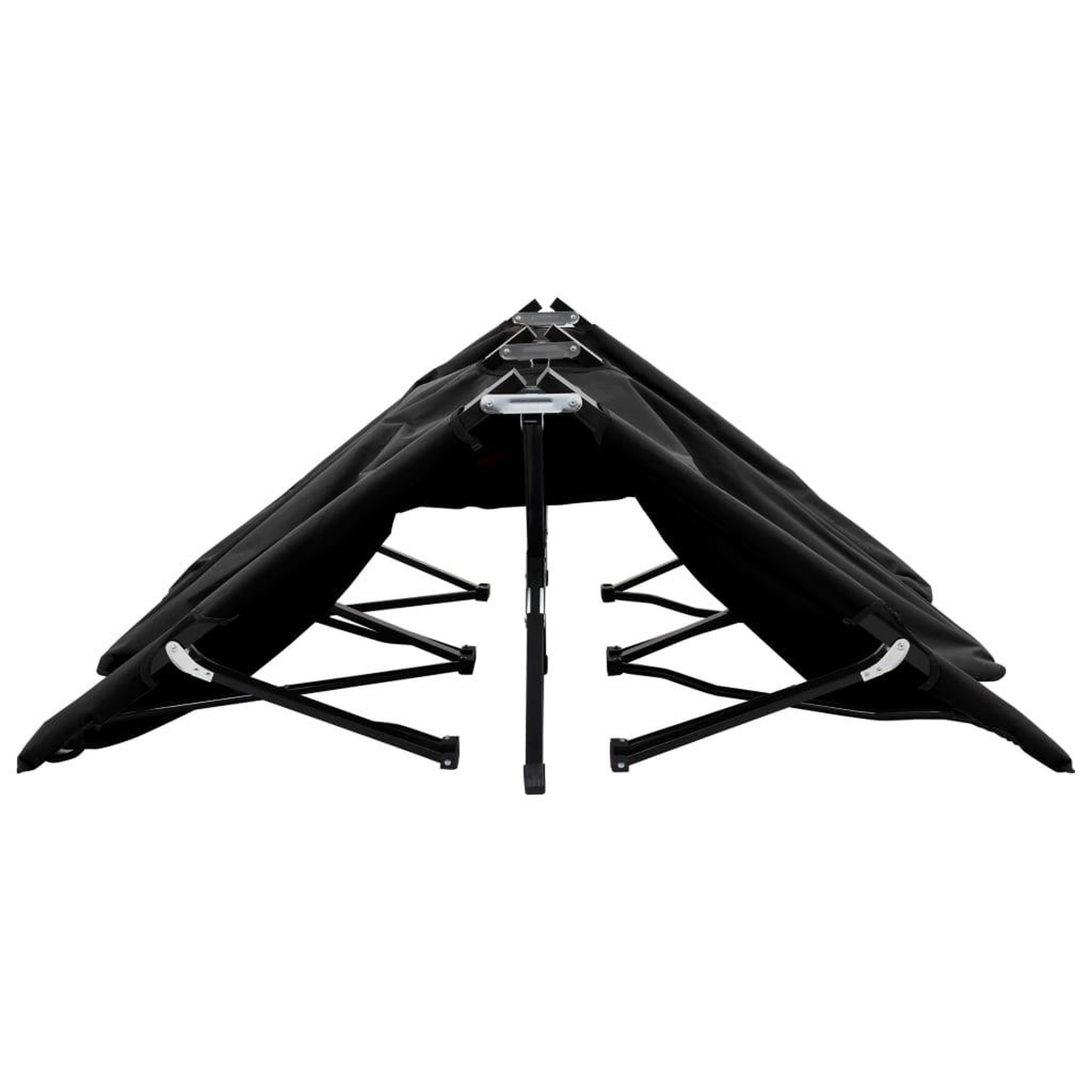 Voir la diapositive 4 : VIDAXL Chaise longue pliable 2 places noir Acier