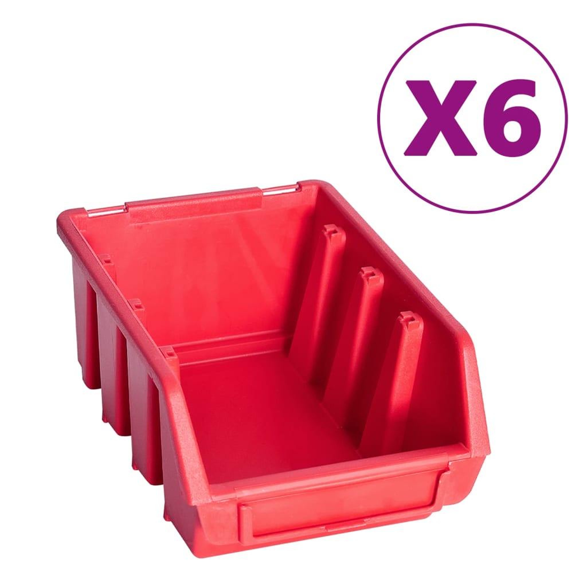 Voir la diapositive 3 : VIDAXL Kit de bacs de stockage et panneaux muraux 39 pcs Rouge et noir