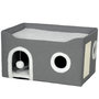 Voir la diapositive 1 : PAWHUT Panier niche grattoir chat 3 en 1 pliable gris