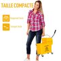 Voir la diapositive 5 : HOMCOM Chariot de nettoyage lavage seau de ménage 20 L avec essoreur et séparateur eau sale propre jaune