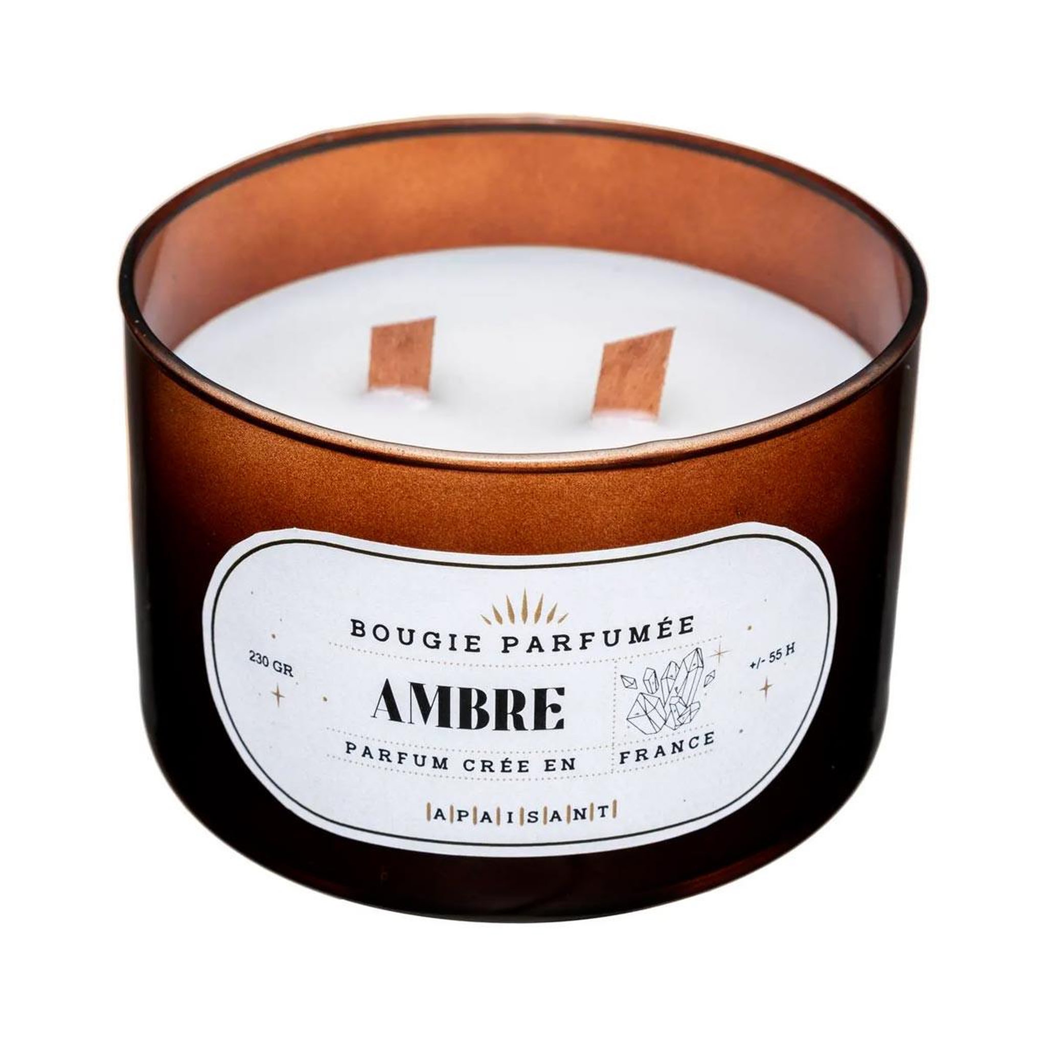COMPTOIR DE LA BOUGIE Bougie parfumée en verre  snow  470g ambre