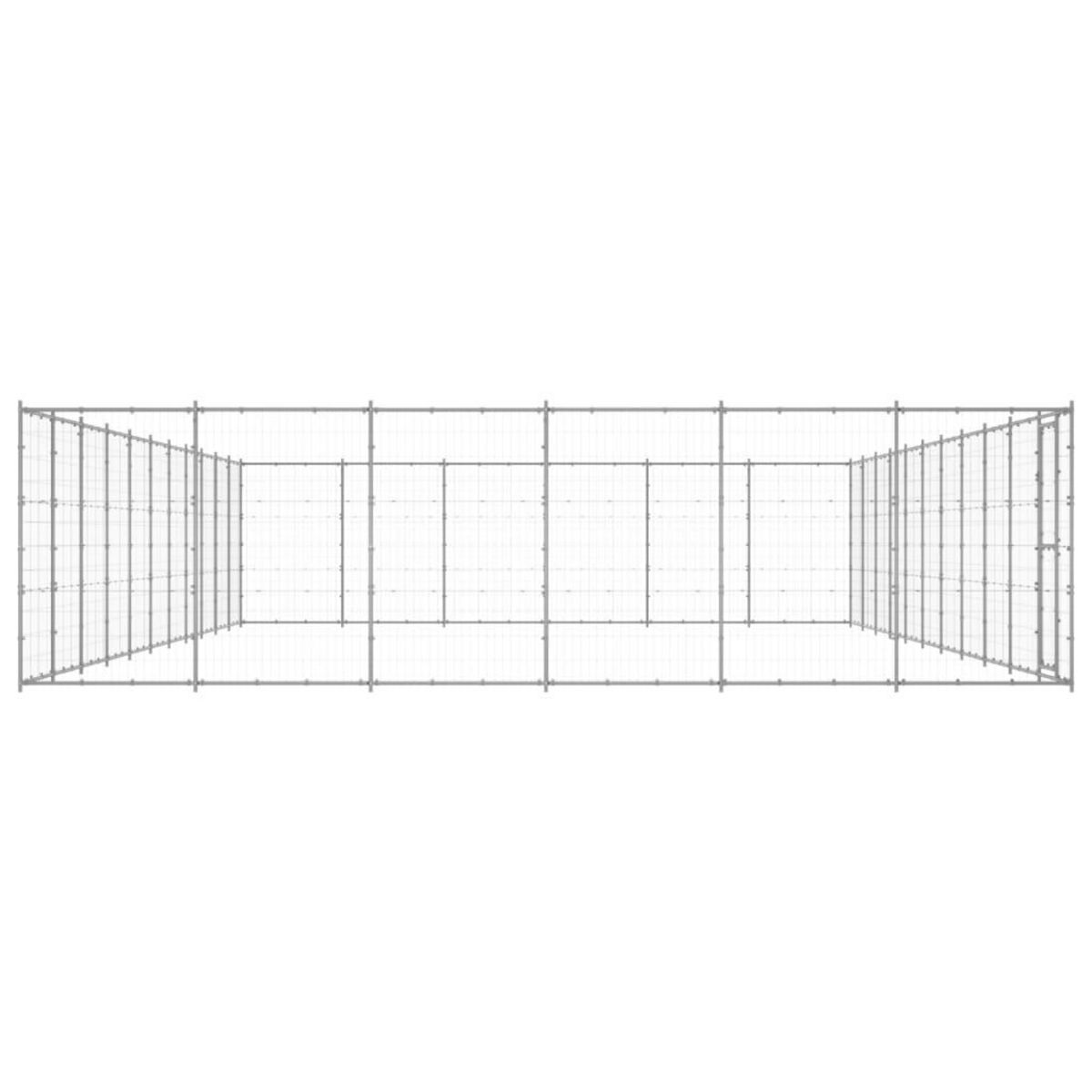 VIDAXL Chenil exterieur Acier galvanise 79,86 m²