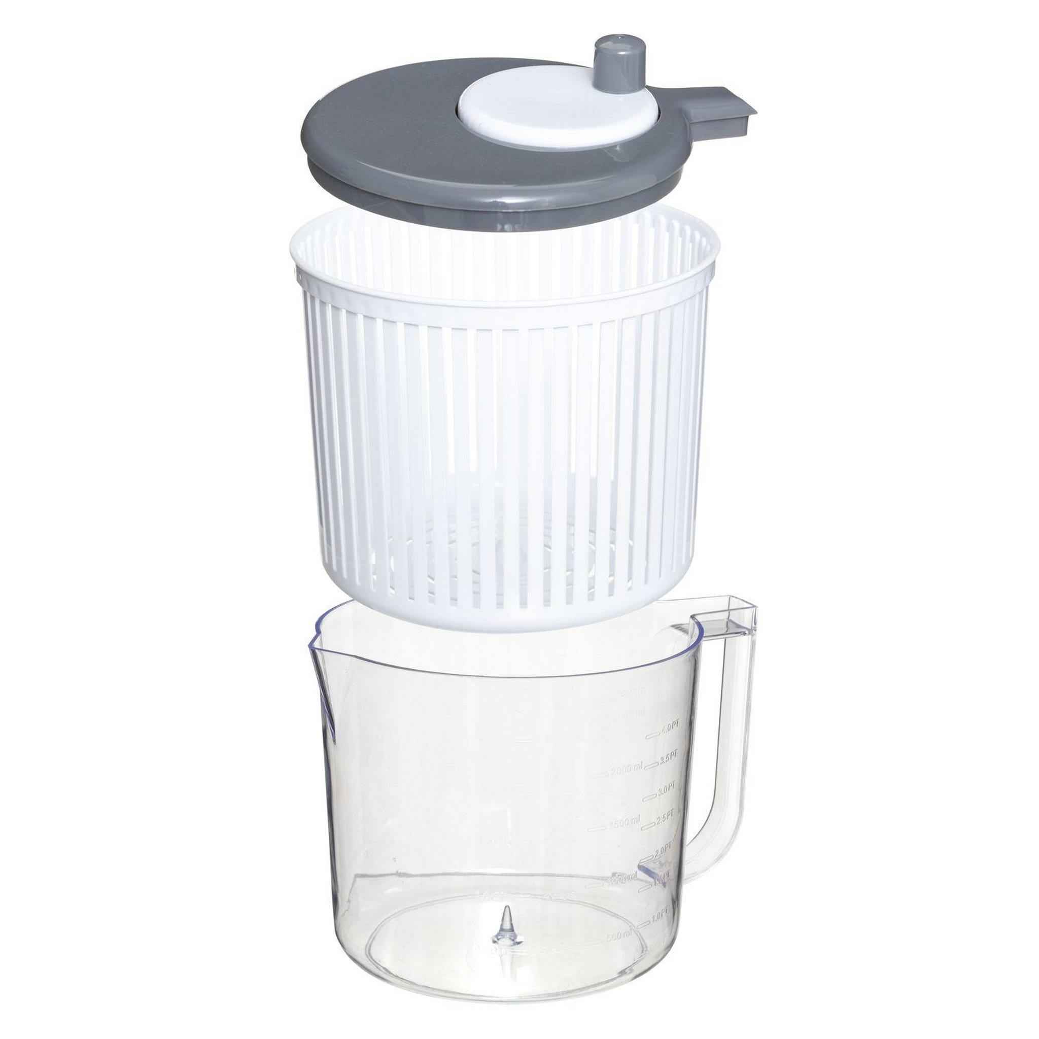Voir la diapositive 2 : SECRET DE GOURMET Essoreuse à salade 2 en 1 meca - 2,5 l - gris