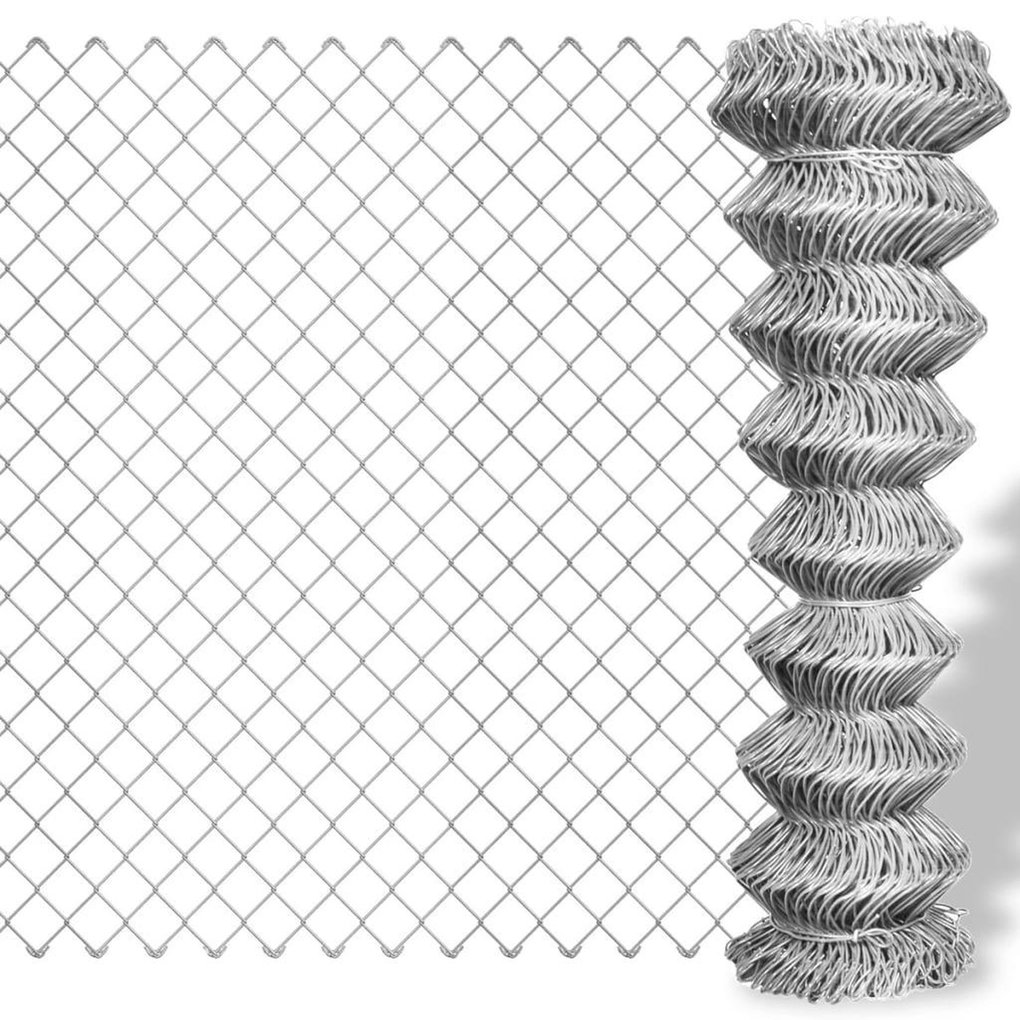 Voir la diapositive 1 : VIDAXL Cloture a mailles losangees Acier galvanise 15x0,8 m Argente