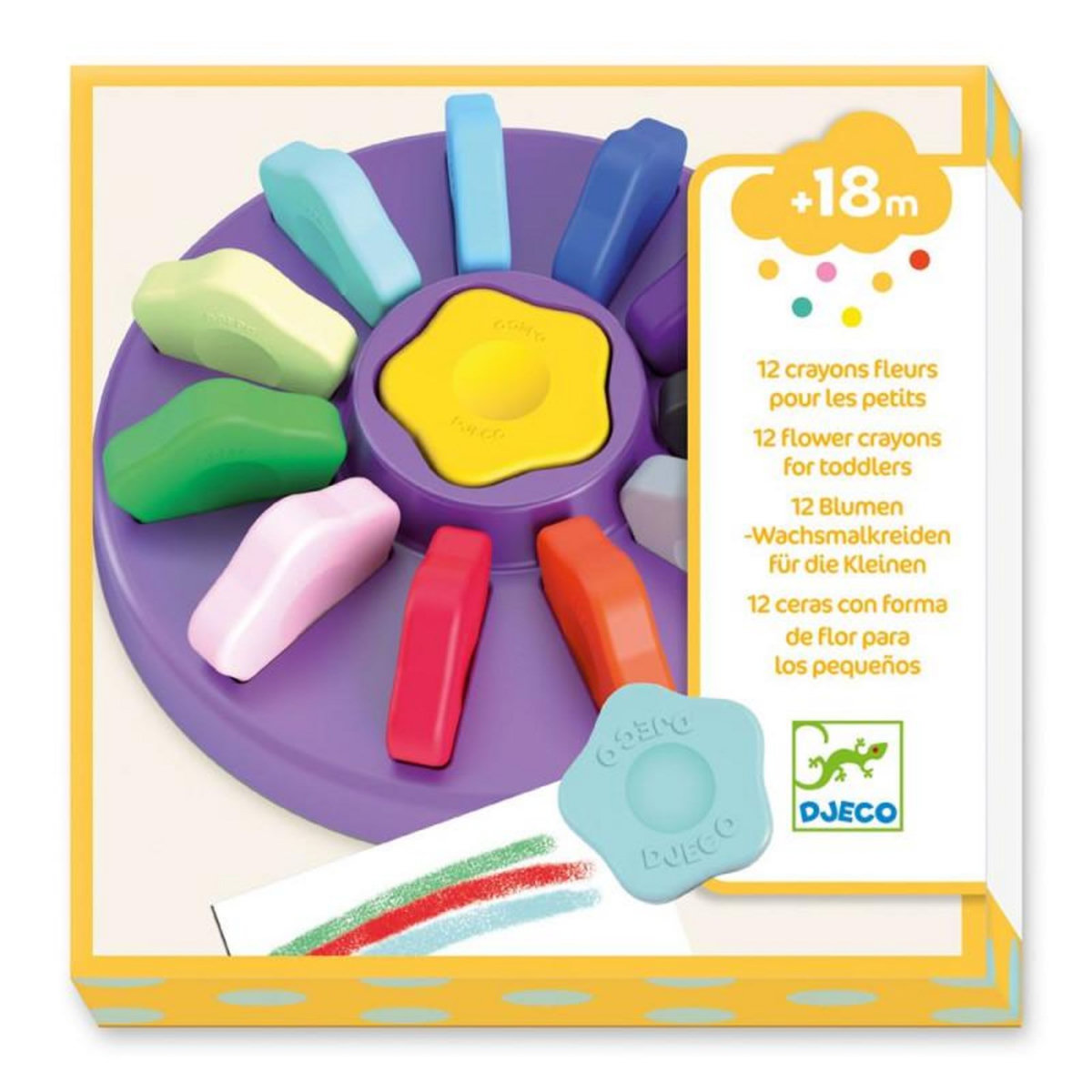Djeco Set de 12 crayons Fleurs Djeco pour les petits