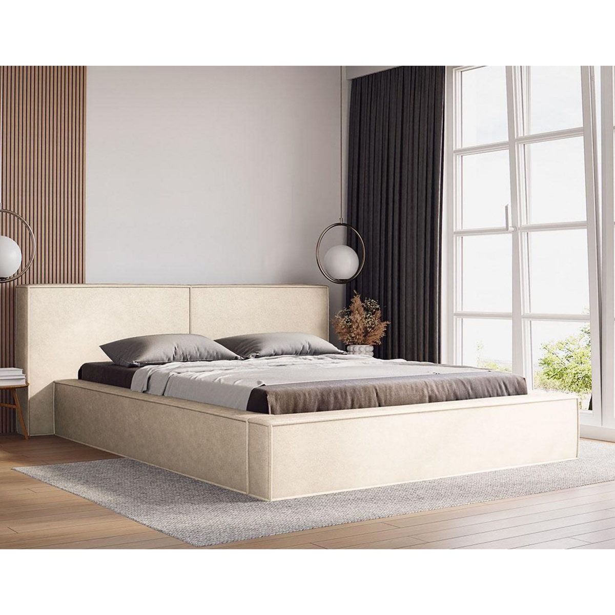 BEST MOBILIER Eros - lit coffre - 180x200 cm - sommier inclus - en velours