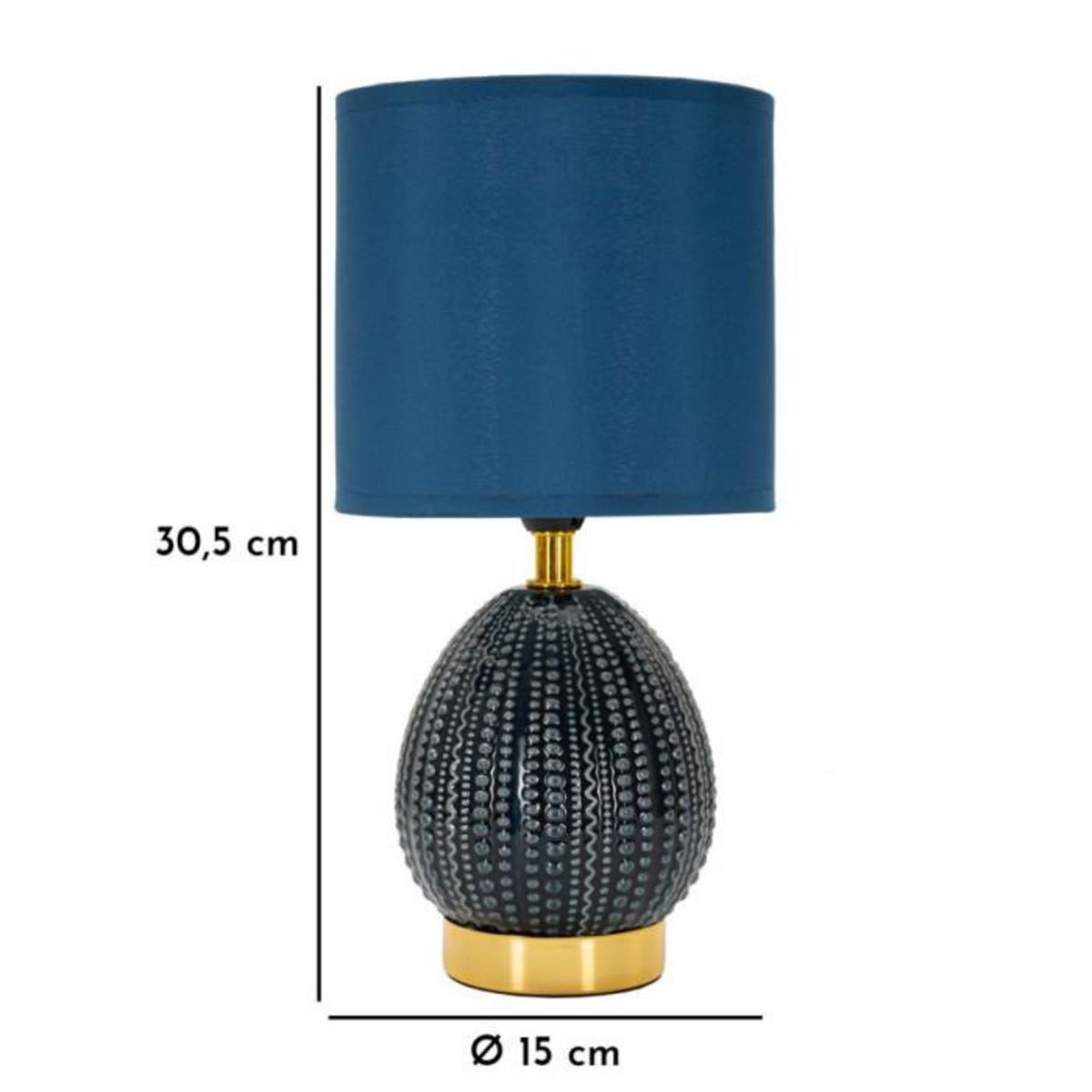 Paris Prix Lampe à Poser en Céramique  Flavi  30cm Bleu