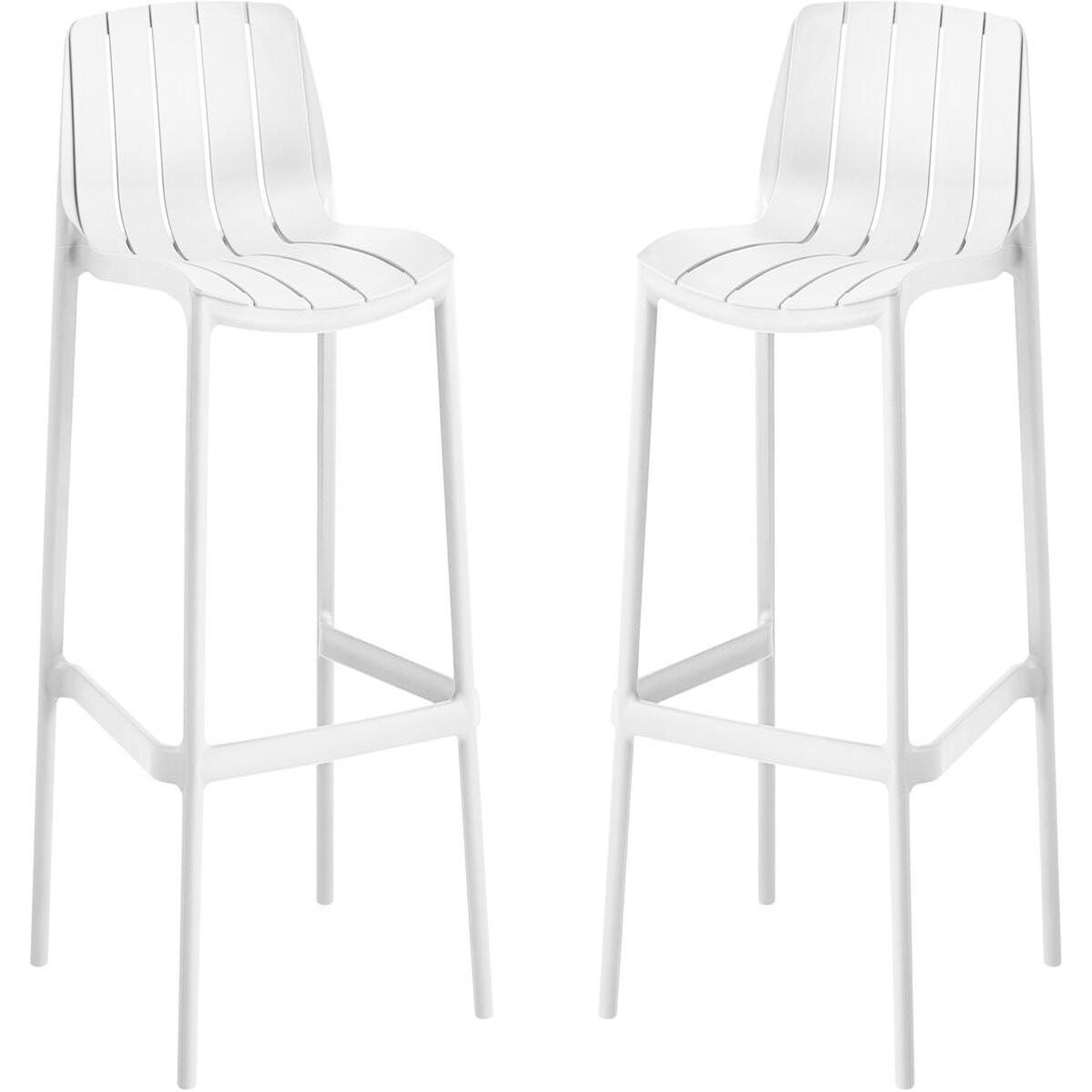 Habitat et Jardin Lot de 2 chaises hautes de jardin empilable  vaena  - blanc