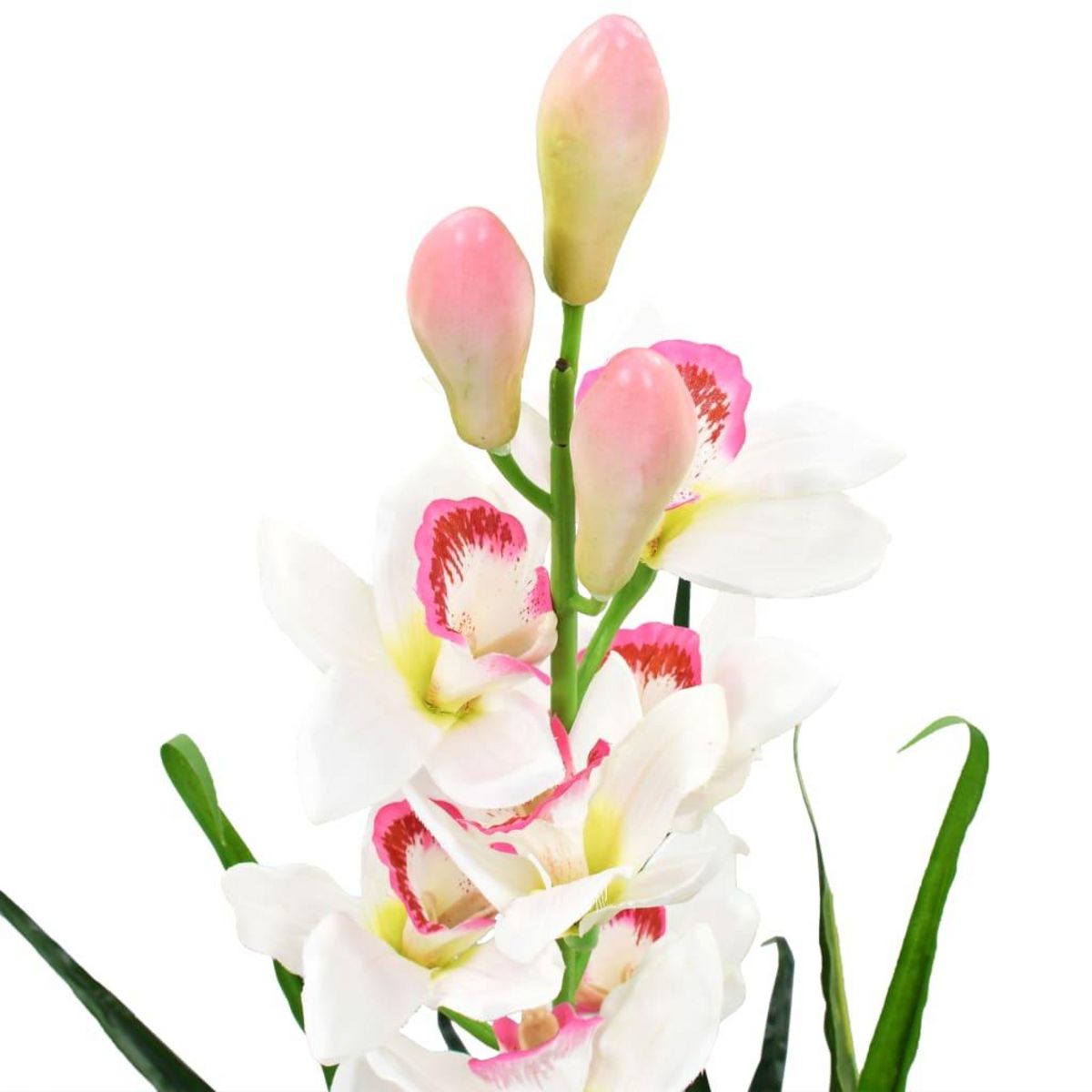 VIDAXL Plante artificielle Orchidee Cymbidium avec pot 100 cm Vert