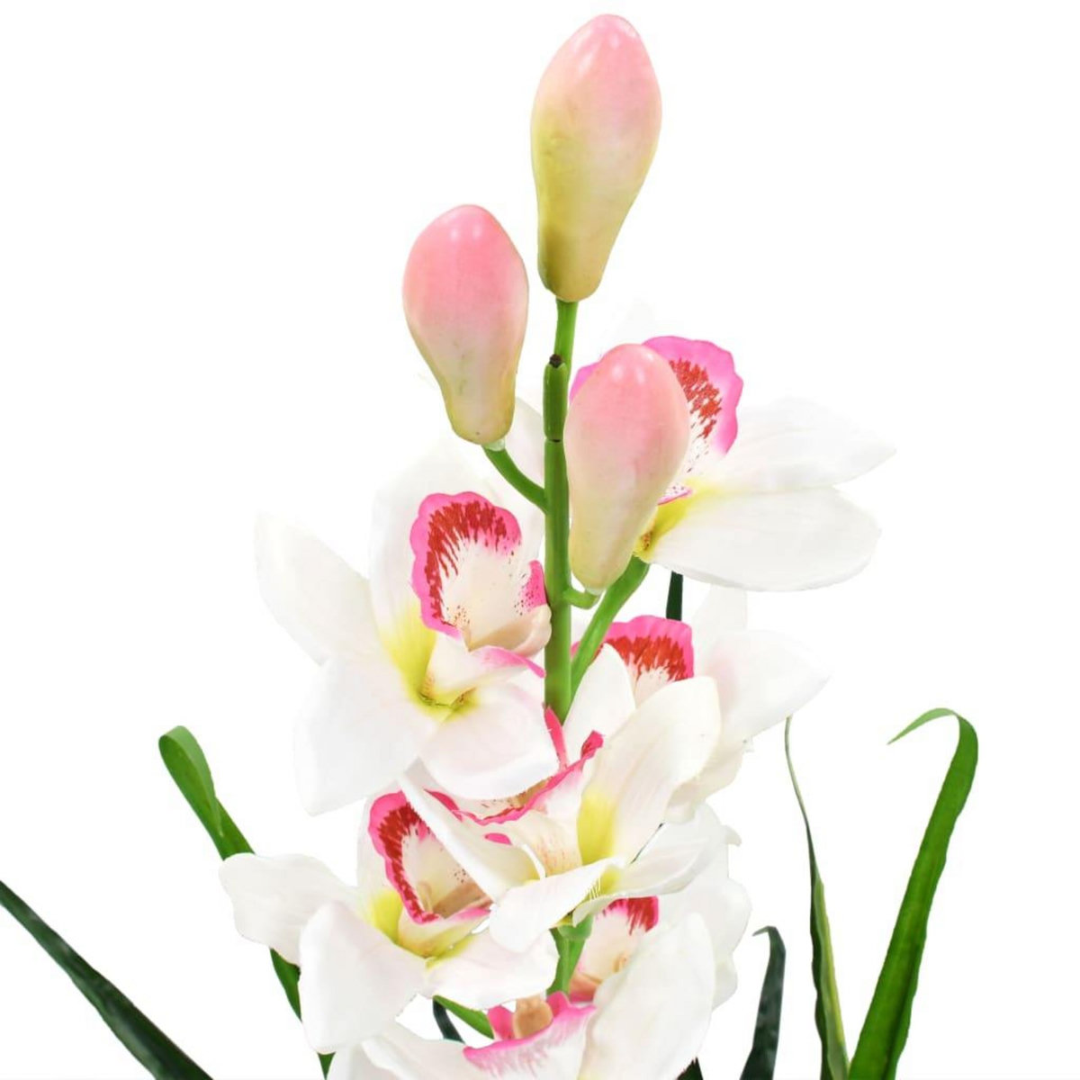 VIDAXL Plante artificielle Orchidee Cymbidium avec pot 100 cm Vert
