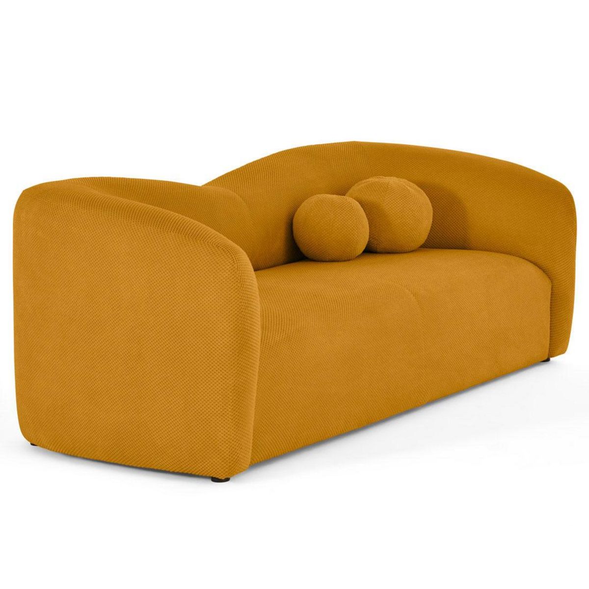 LISA DESIGN Charles - canapé droit 3 places en velours texturé