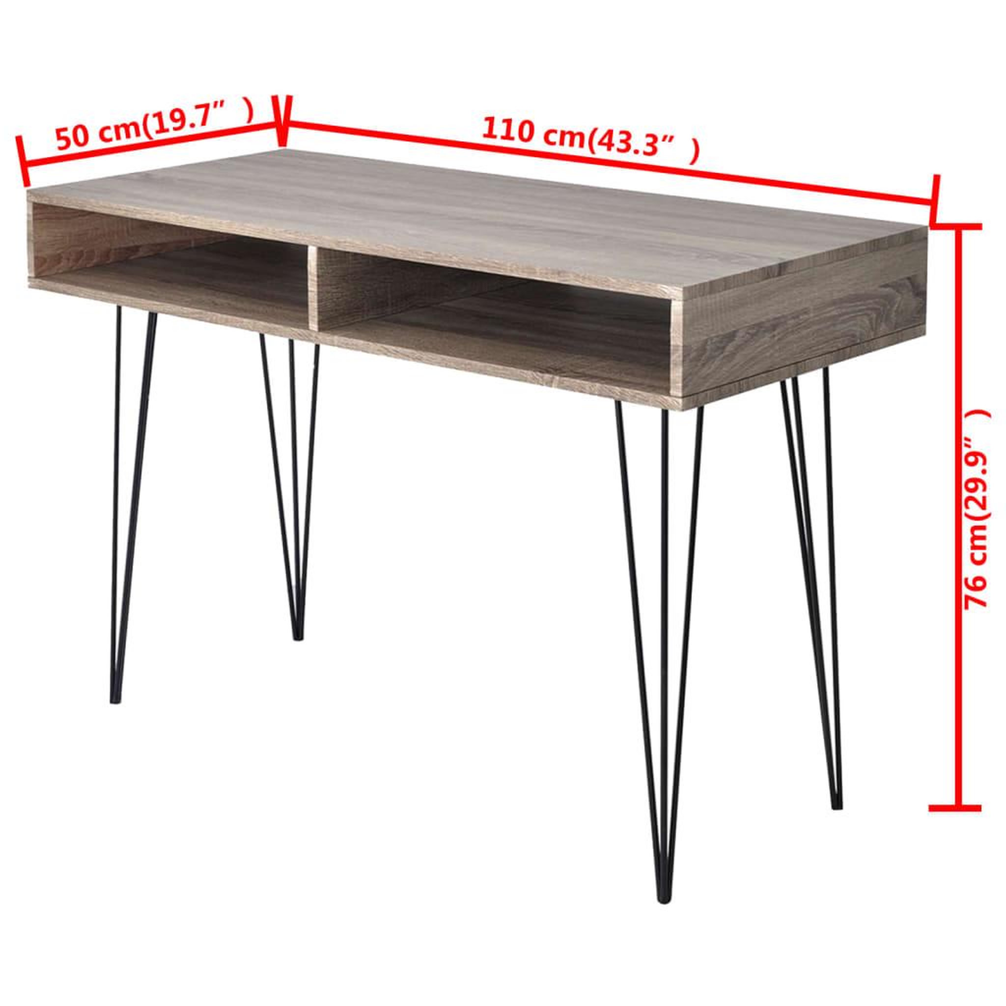 Voir la diapositive 5 : VIDAXL Bureau avec 2 compartiments gris
