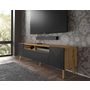 Voir la diapositive 4 : BEST MOBILIER Velato - meuble tv - effet bois et noir - 195 cm