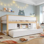 Voir la diapositive 4 : MERAX Lit enfant mi hauteur 90x200 cm coloris blanc+naturel pin
