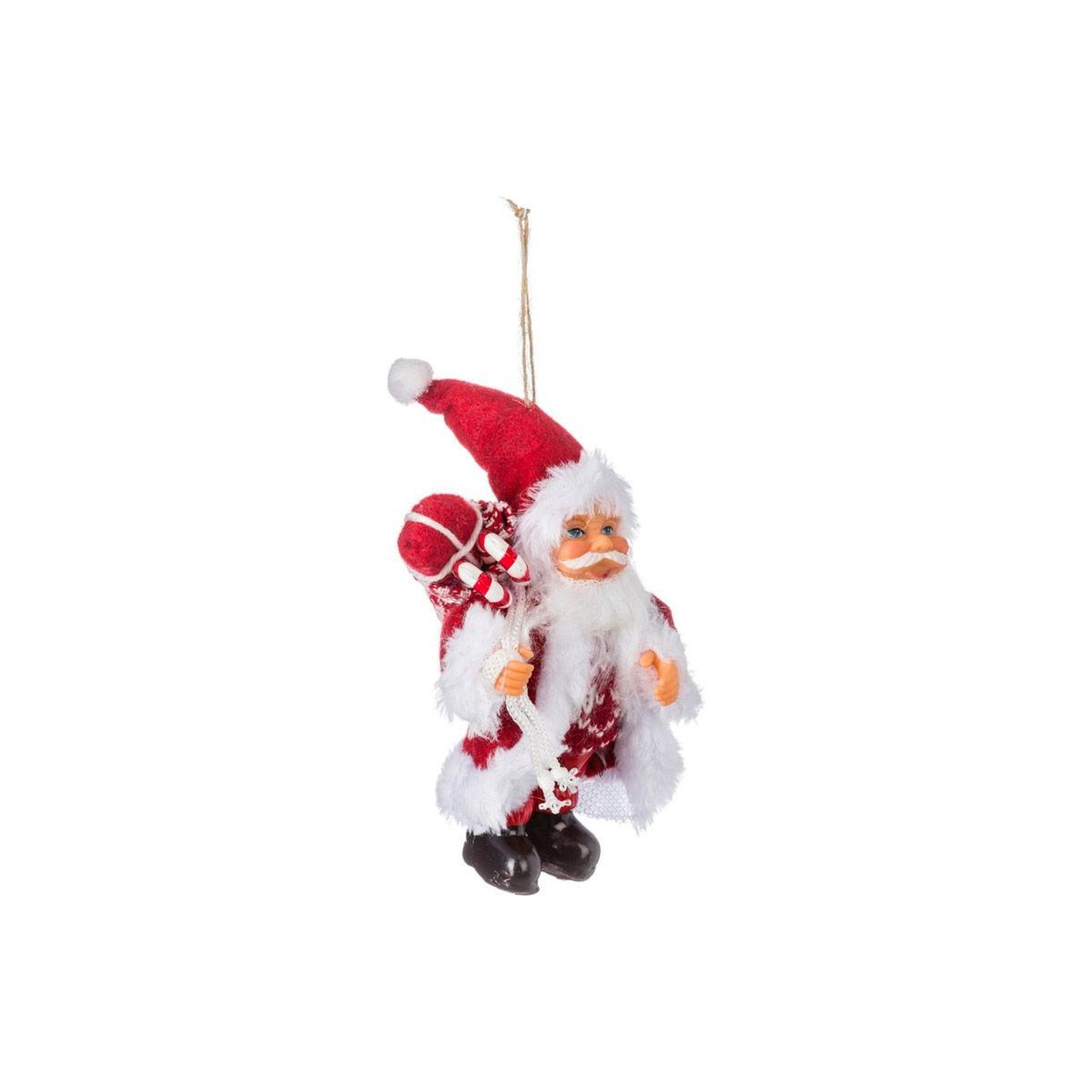 FEERIC LIGHT & CHRISTMAS Sujet de noël santa scandi  soir  13cm rouge