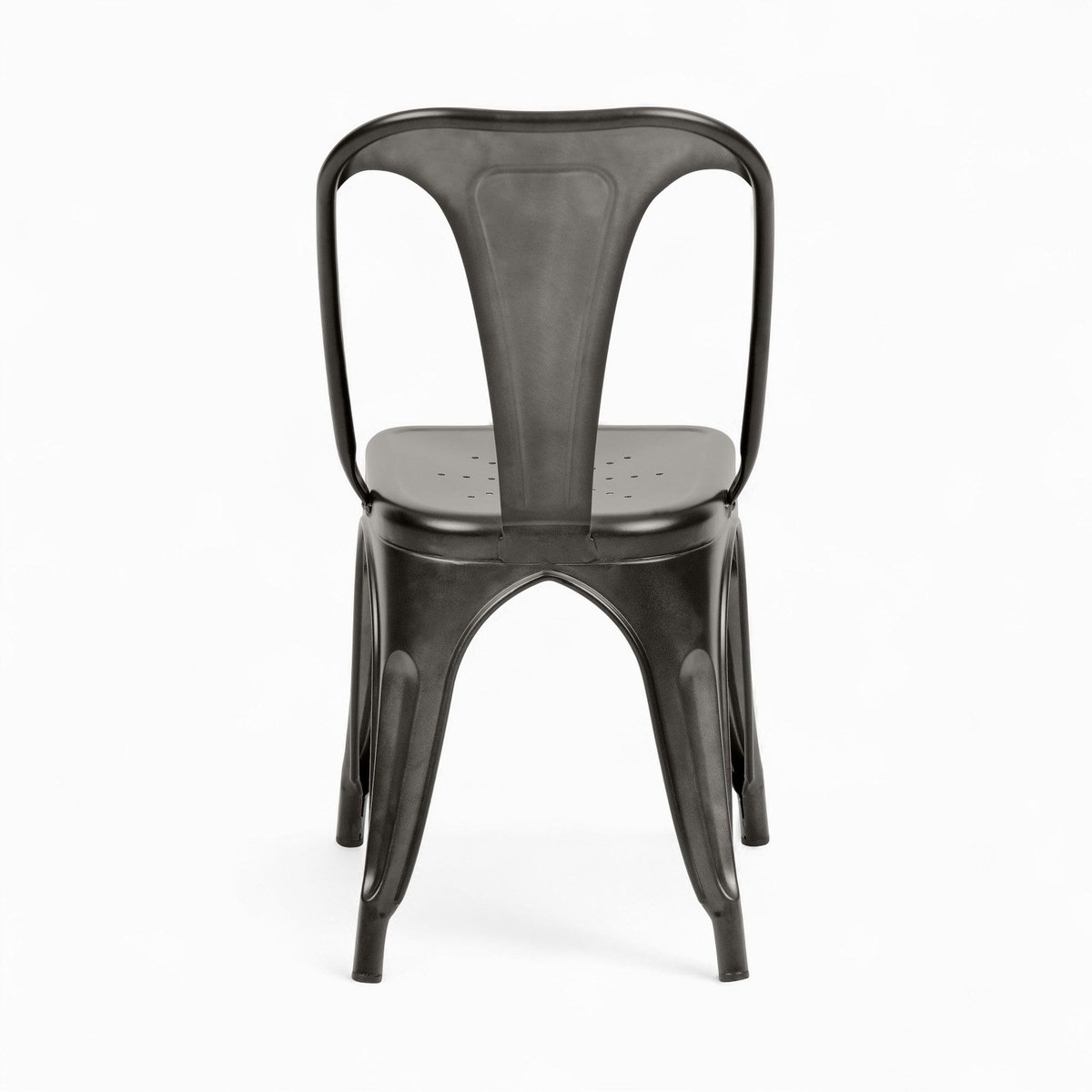 MAISON PAVANE Pack 4 chaises industrielles en métal gris-Indus