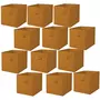 TOILINUX Lot de 12 cubes de rangement pliables en polypropylène avec poignée - 30x30x30cm - Jaune Ambre