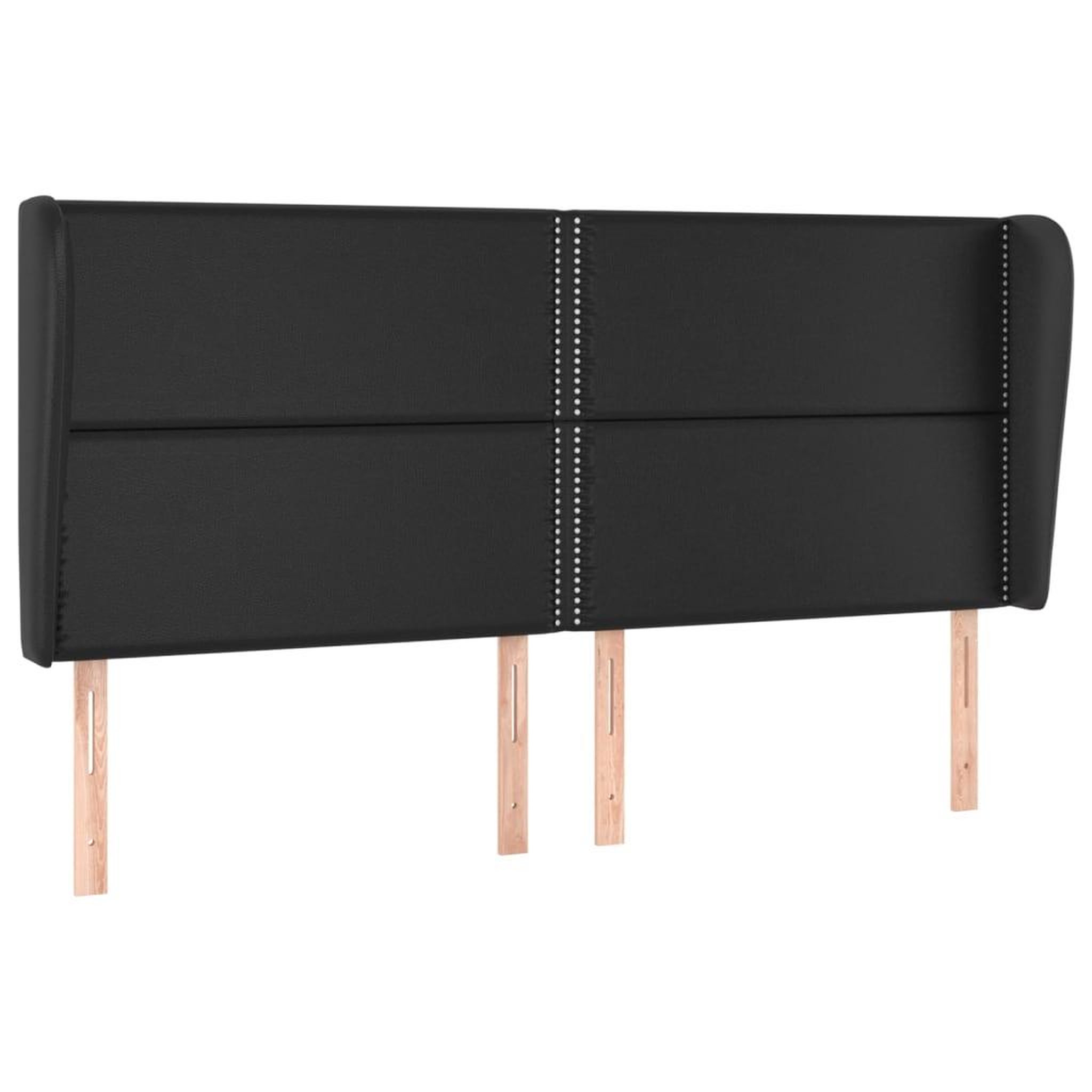 Voir la diapositive 2 : VIDAXL Tete de lit avec oreilles Noir 163x23x118/128 cm Similicuir
