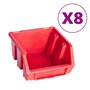 VIDAXL Kit de bacs de stockage et panneaux muraux 39 pcs Rouge et noir