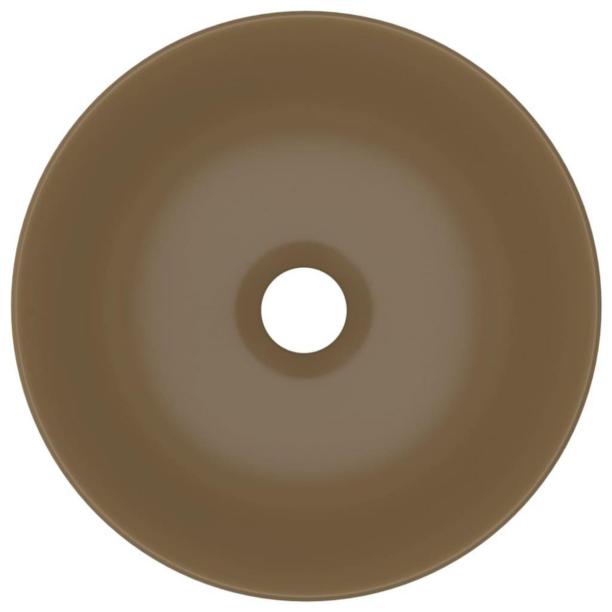 VIDAXL Lavabo de salle de bain Ceramique Creme mat Rond