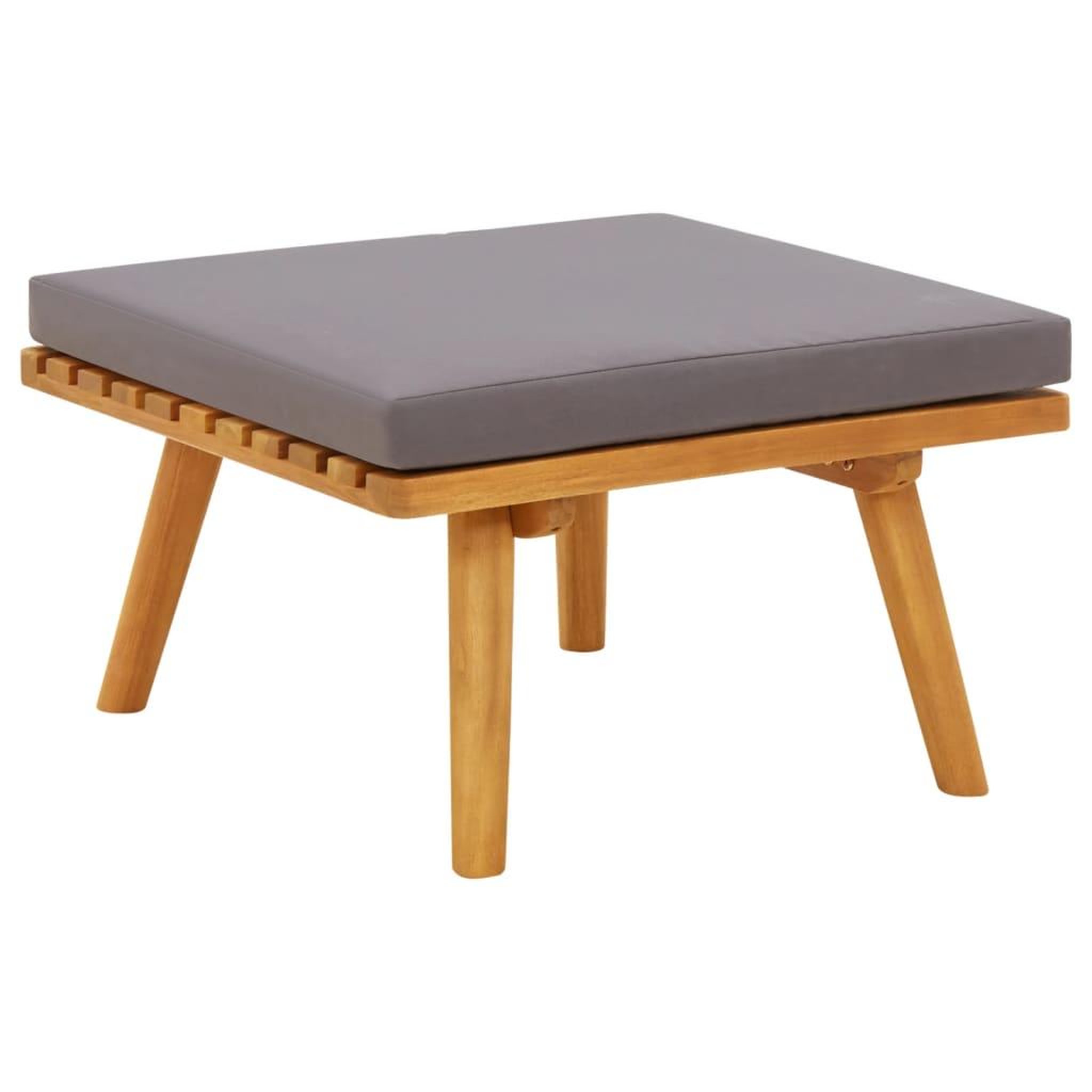 Voir la diapositive 1 : VIDAXL Repose-pied de jardin avec coussin 60x60x29 cm Bois d'acacia