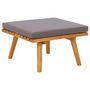 Voir la diapositive 1 : VIDAXL Repose-pied de jardin avec coussin 60x60x29 cm Bois d'acacia