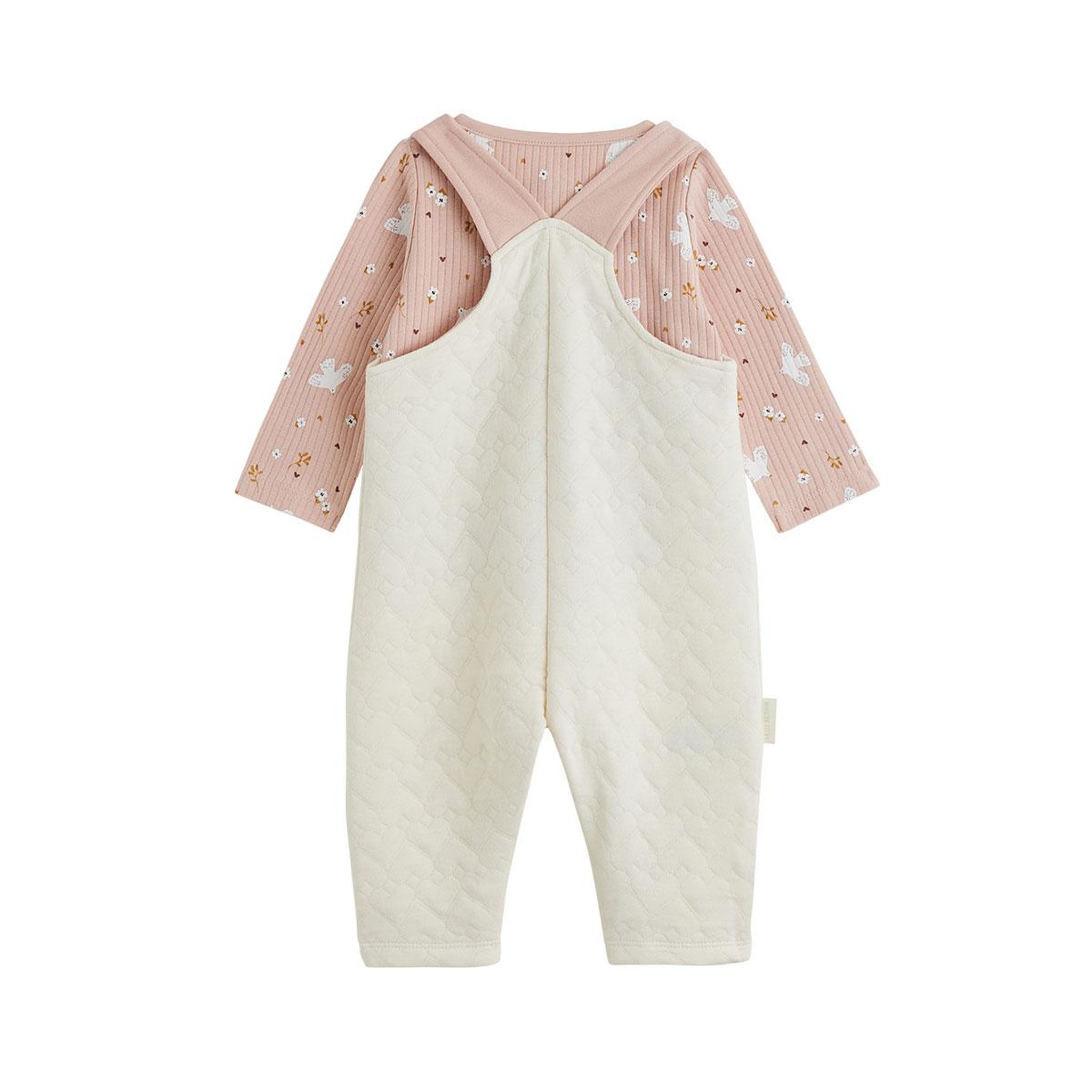 Voir la diapositive 2 : PETIT BEGUIN Ensemble salopette bébé matelassé et t-shirt Miette