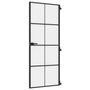Voir la diapositive 2 : VIDAXL Porte interieure mince noir 83x201,5 cm verre trempe aluminium