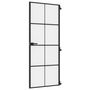 Voir la diapositive 2 : VIDAXL Porte interieure mince noir 83x201,5 cm verre trempe aluminium