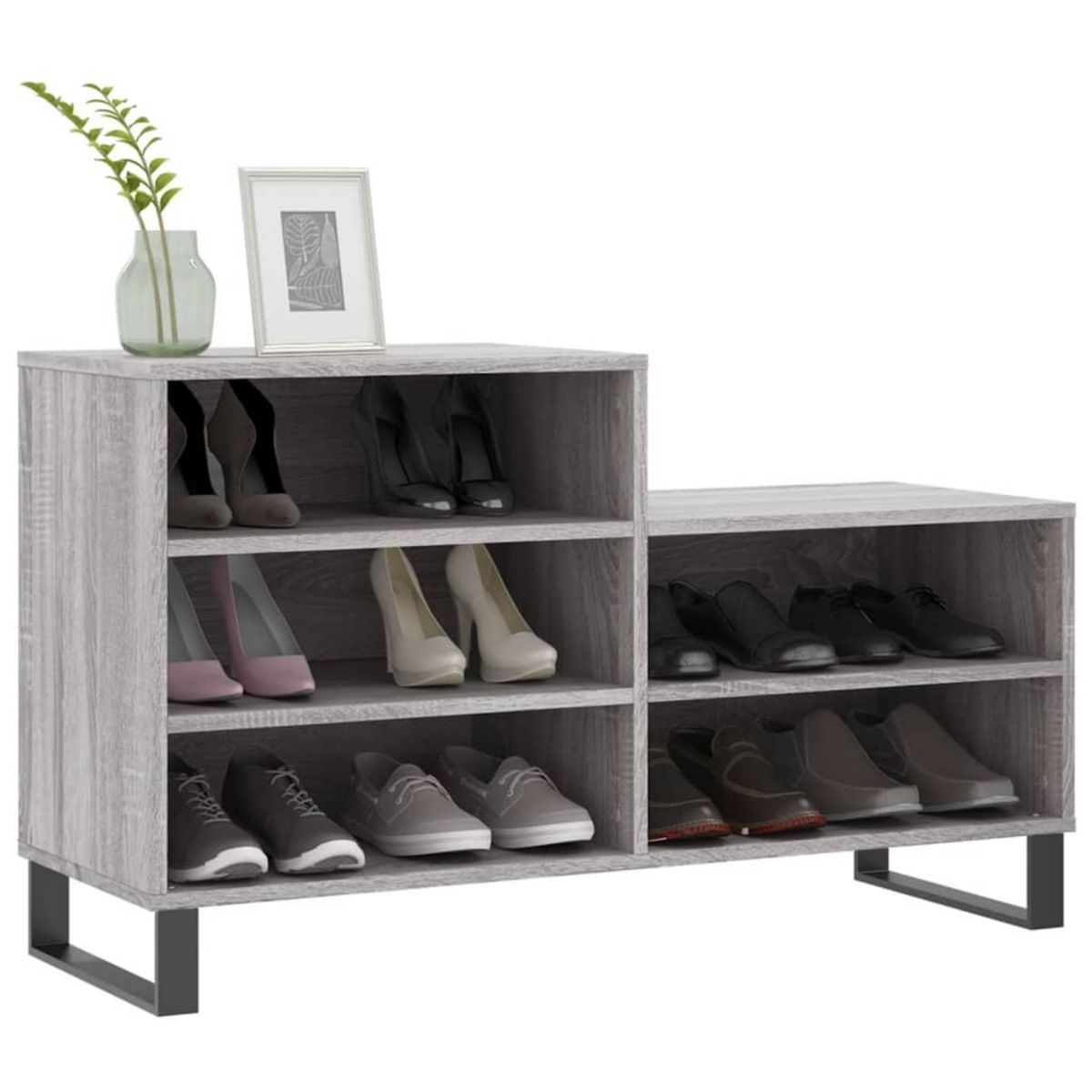 VIDAXL Armoire a chaussures Sonoma gris 102x36x60 cm Bois d'ingenierie