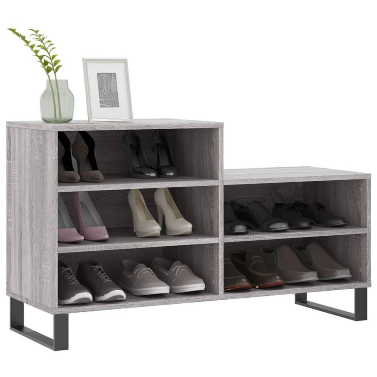 VIDAXL Armoire a chaussures Sonoma gris 102x36x60 cm Bois d'ingenierie