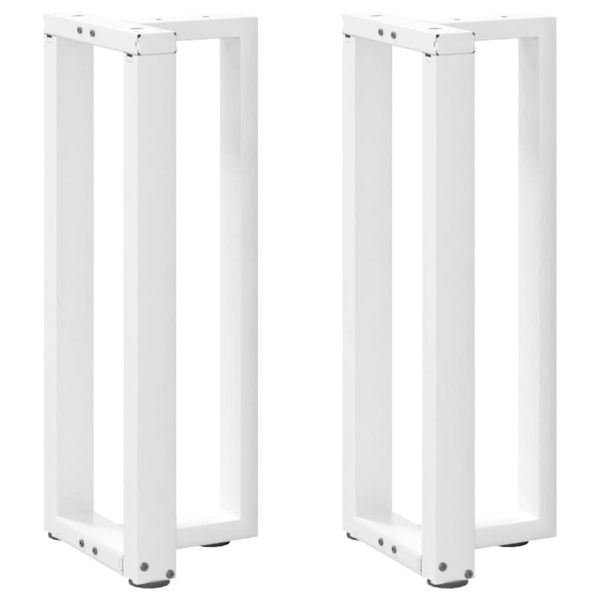 VIDAXL Pieds de table console forme de T 2 pcs blanc 38x25x(72-73) cm