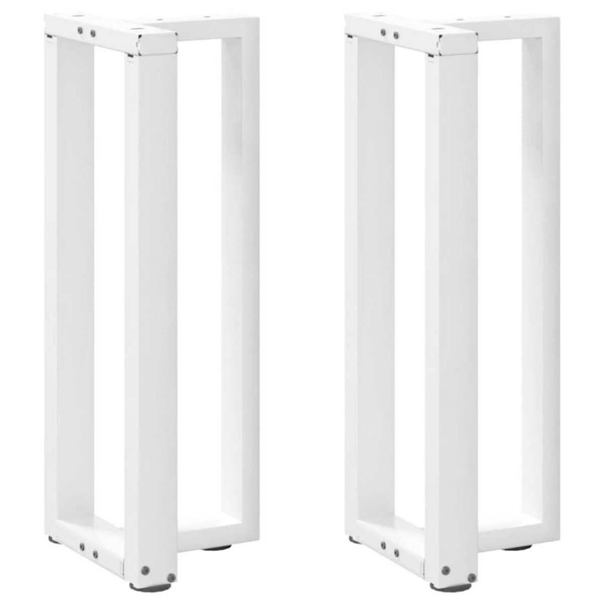 VIDAXL Pieds de table console forme de T 2 pcs blanc 38x25x(72-73) cm