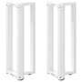 Voir la diapositive 1 : VIDAXL Pieds de table console forme de T 2 pcs blanc 38x25x(72-73) cm