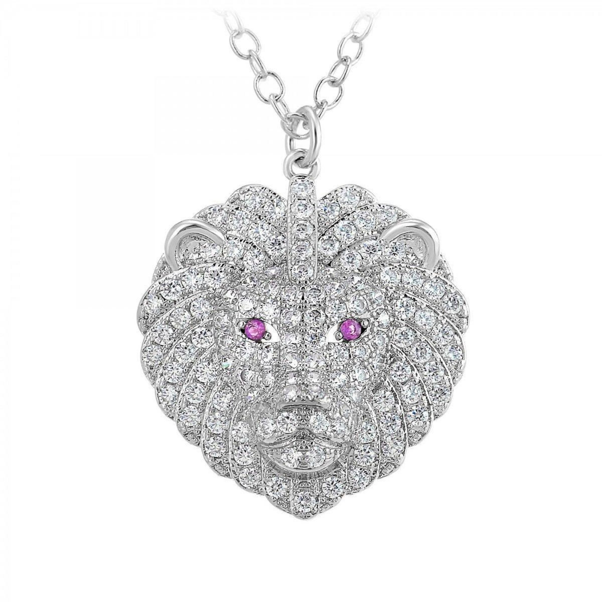 SC CRYSTAL Collier signe astrologique lion orné de Cristaux scintillants par SC Crystal en Métal rhodié