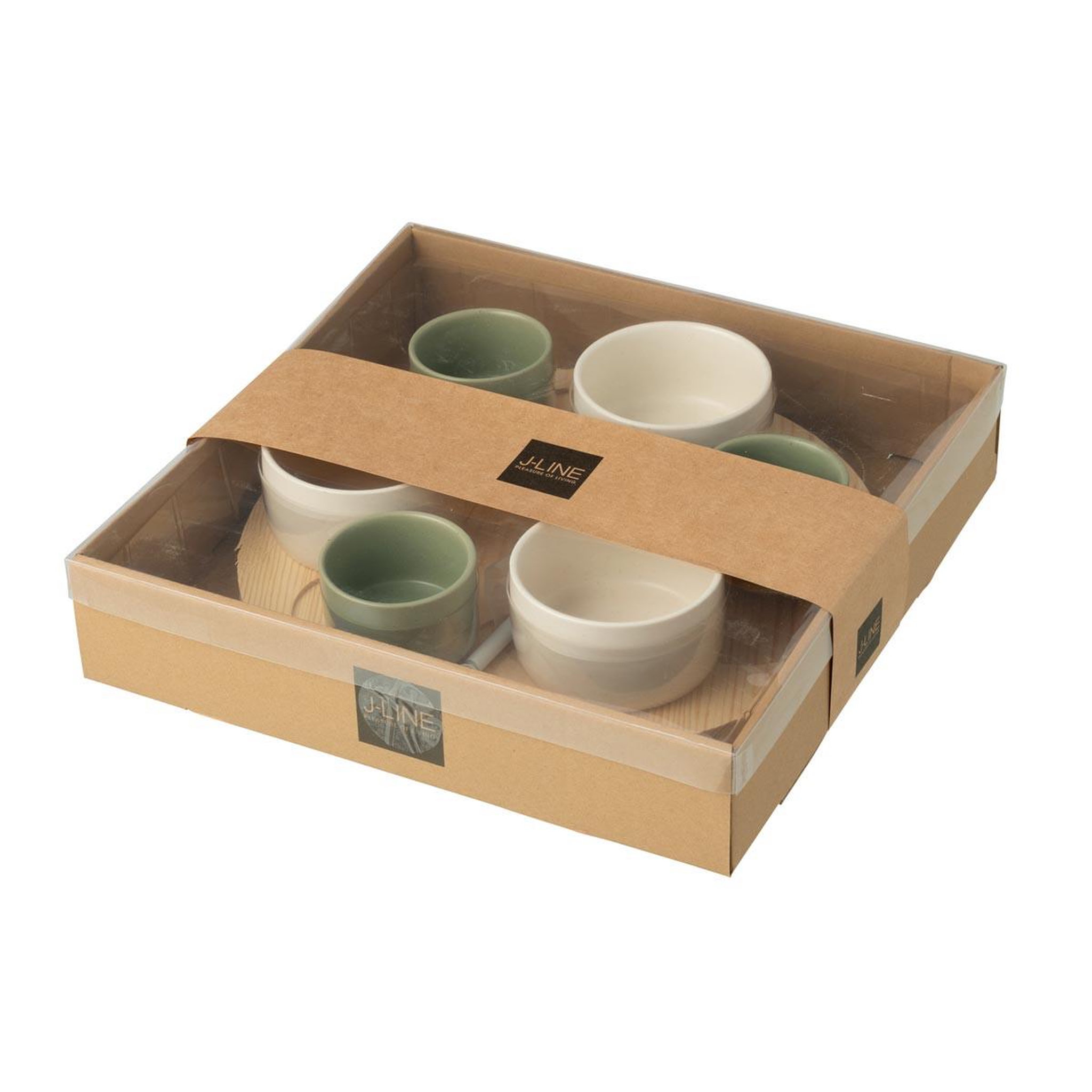 Voir la diapositive 3 : J-LINE Service apéritif 7 pièces  avery  29cm vert & blanc