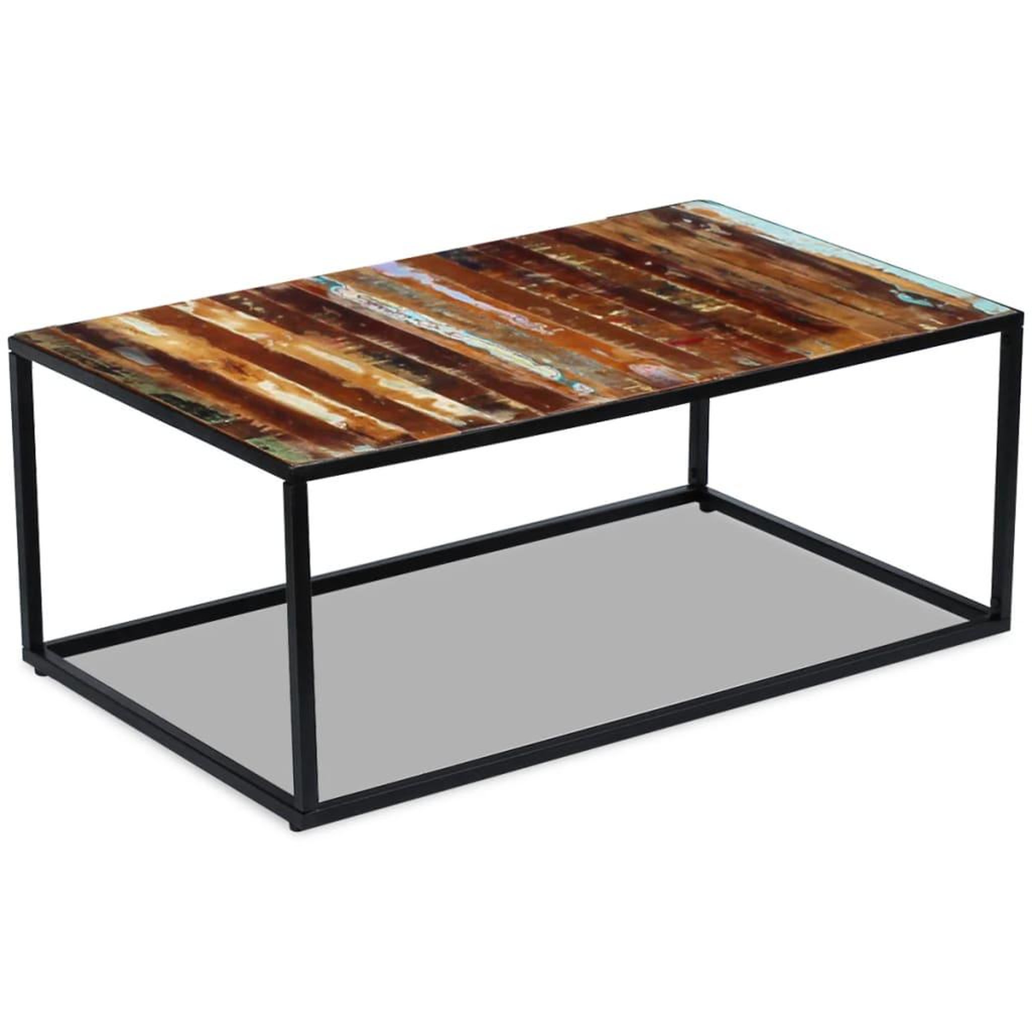 Voir la diapositive 4 : VIDAXL Table basse bois de recuperation massif 100x60x40 cm