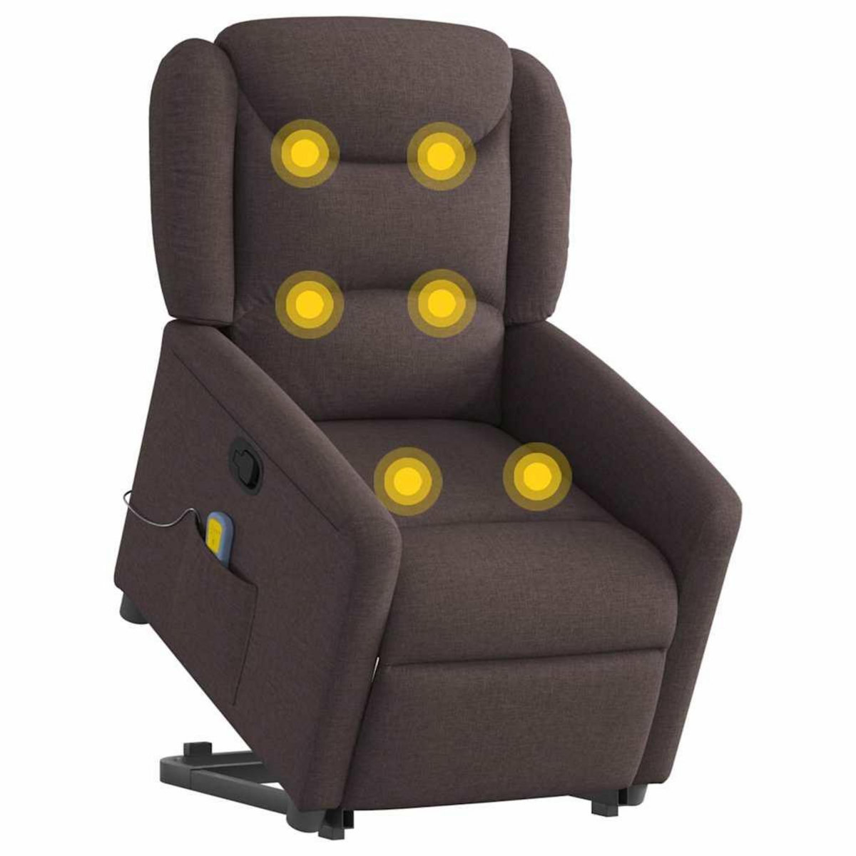 VIDAXL Fauteuil inclinable de massage Marron fonce Tissu