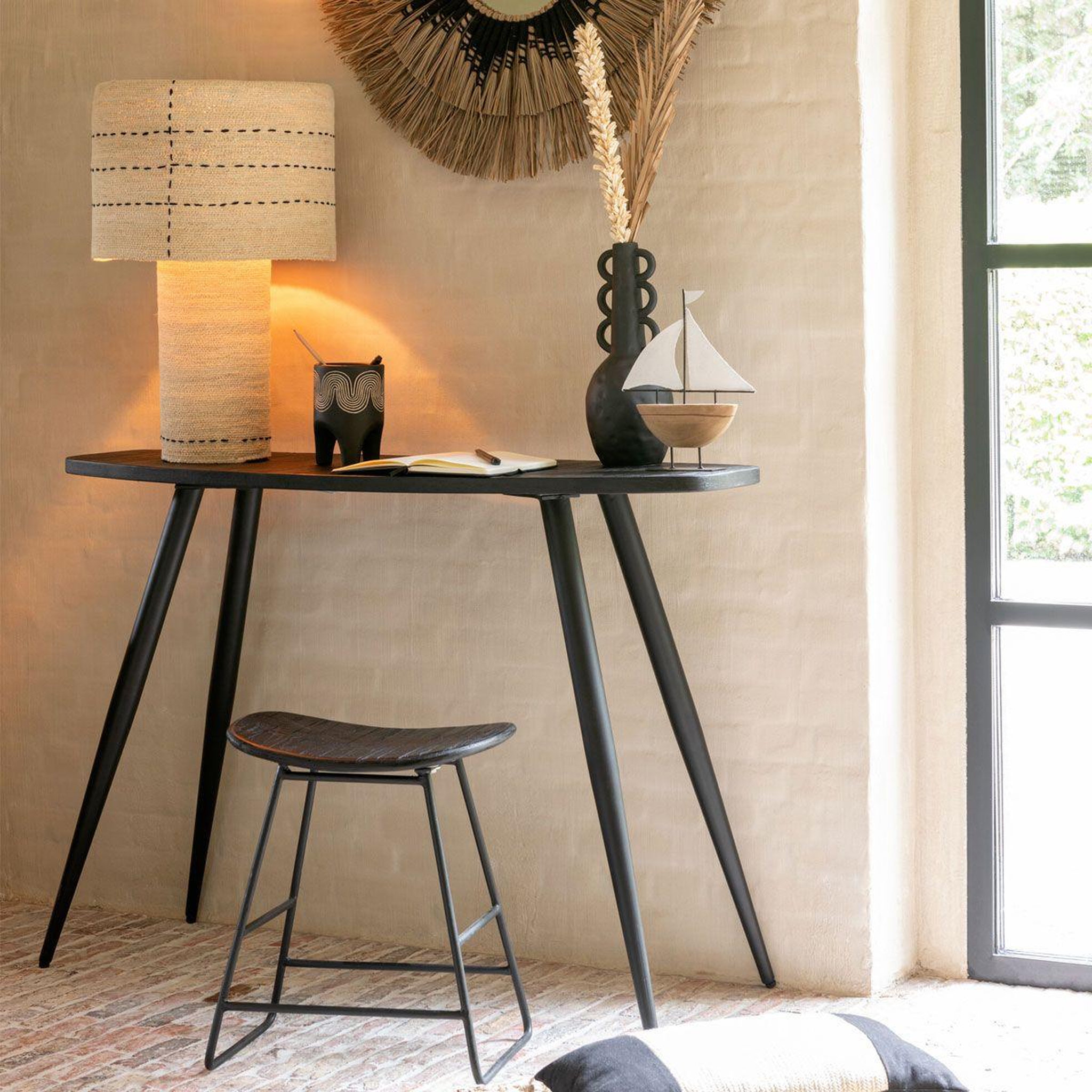 Voir la diapositive 4 : J-LINE Lampe à poser  lignes de pointillés  60cm naturel
