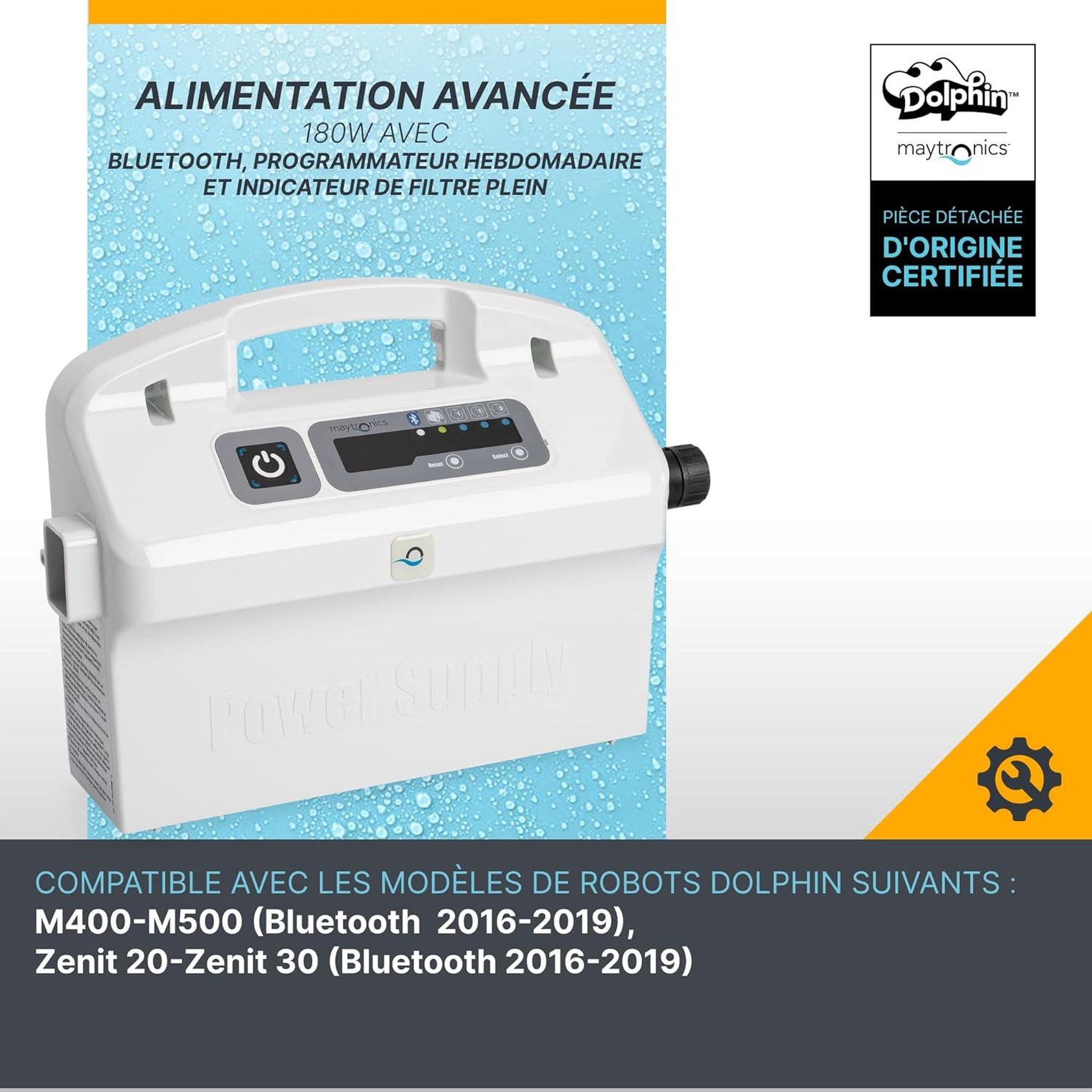 Voir la diapositive 2 : Dolphin Alimentation dyn wt + bluetooth pour robot dolphin (voir liste) - 9995679-assy
