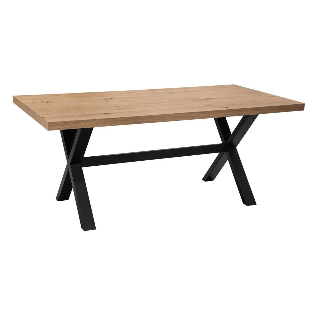 ATMOSPHERA Table à manger en bois pour 6 personnes STEJA - Marron et noir