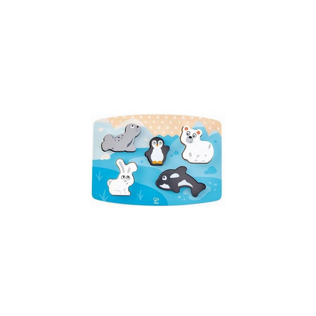 Hape Puzzle Tactile sur les Animaux Polaires pour Enfants
