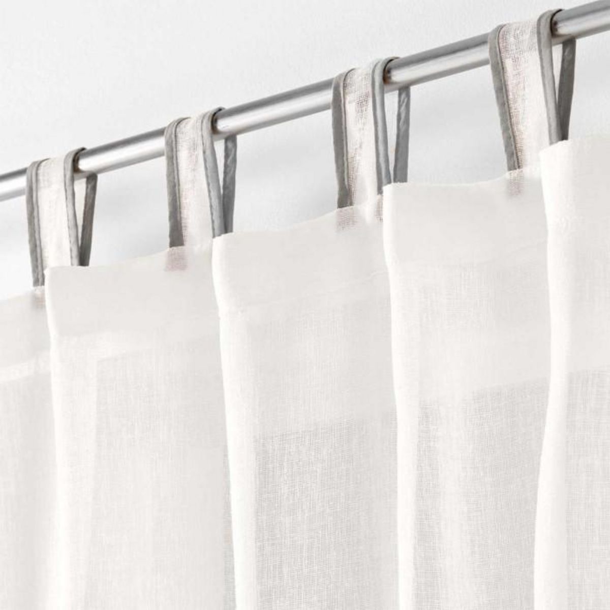 Paris Prix Rideau Voilage à Passants  Casalina  140x240cm Blanc & Gris