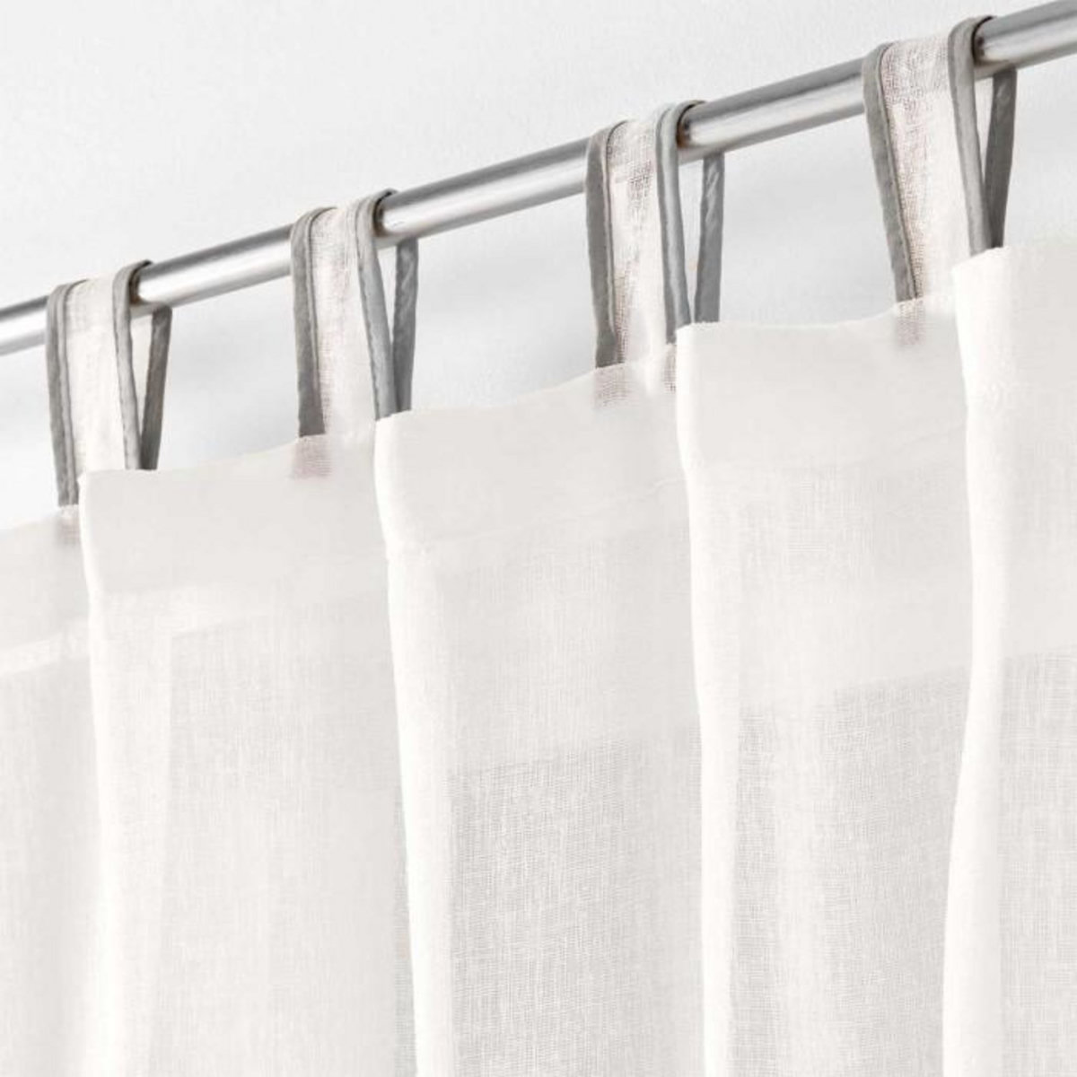 Paris Prix Rideau Voilage à Passants  Casalina  140x240cm Blanc & Gris