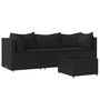 Voir la diapositive 2 : VIDAXL Salon de jardin 4 pcs avec coussins Noir Resine tressee
