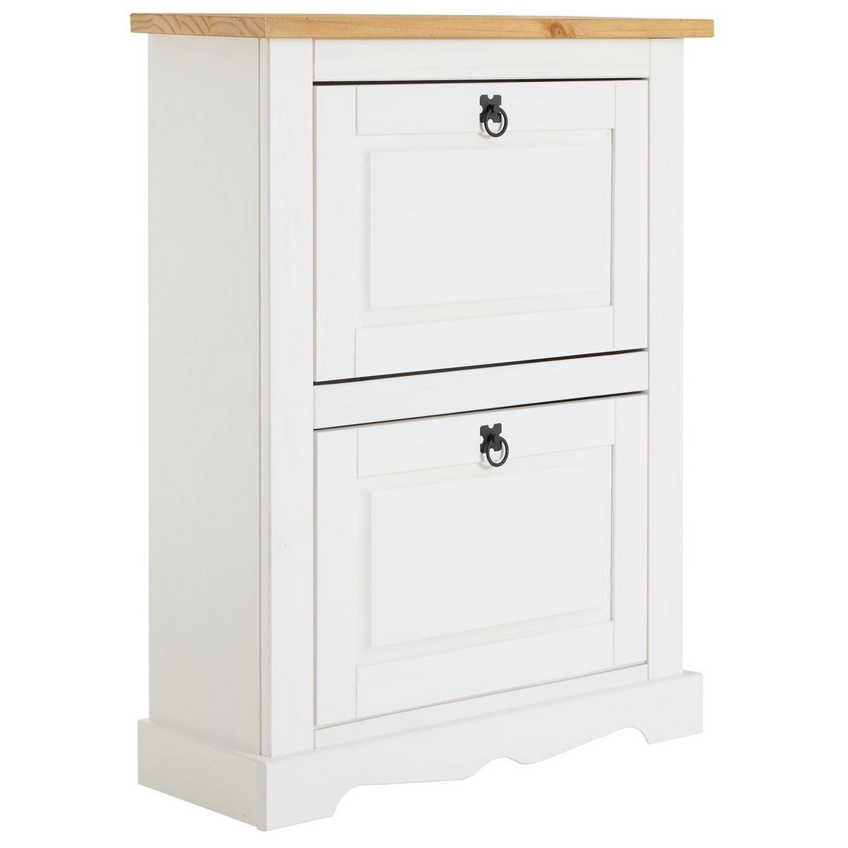 IDIMEX Meuble à chaussures TEQUILA avec 2 abattants, style mexicain en pin