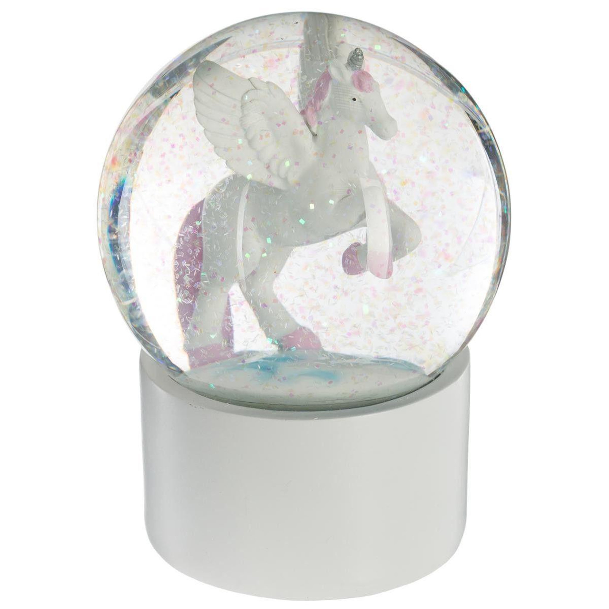 Voir la diapositive 1 : Atmosphera Kids Boule à neige en verre  licorne  13cm blanc