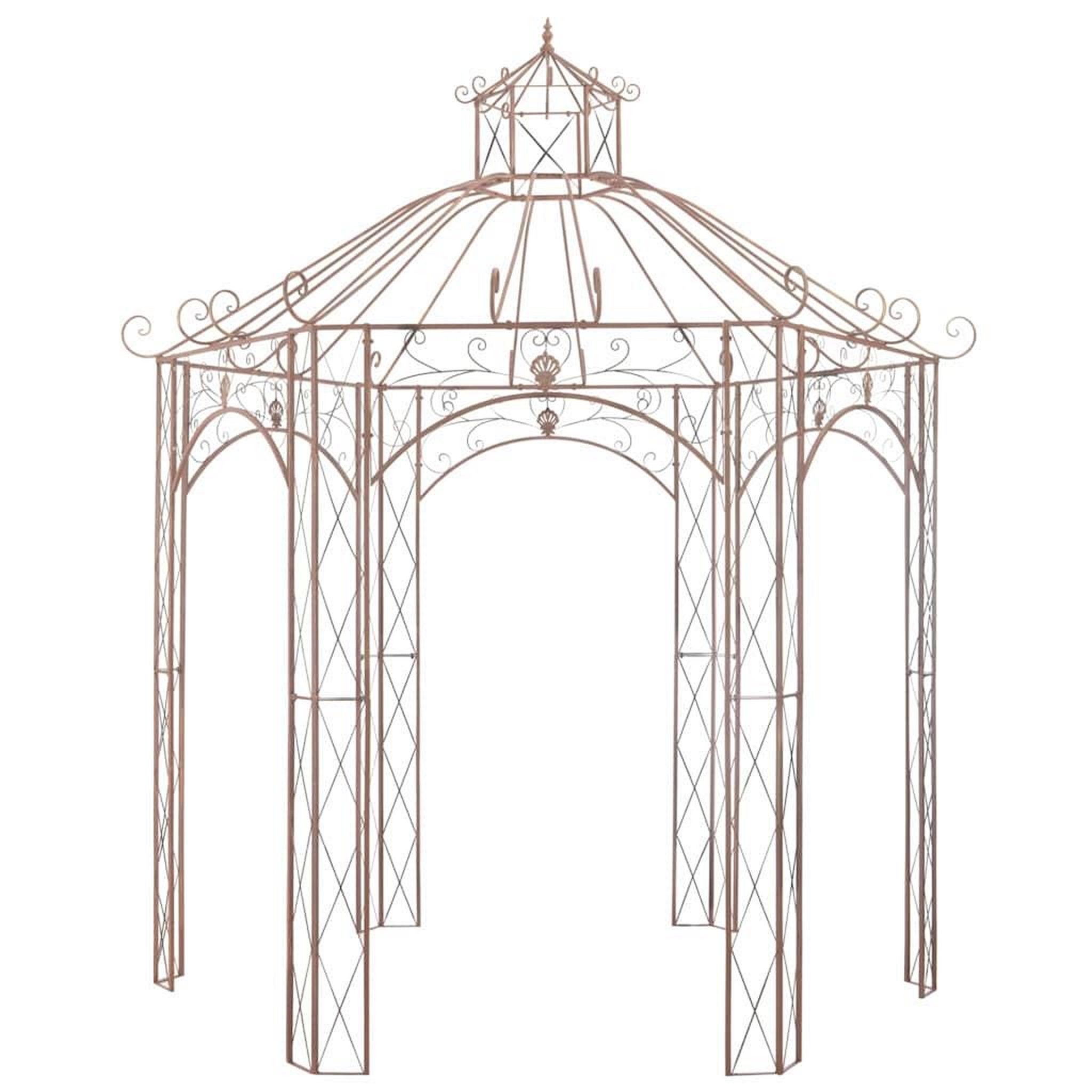 Voir la diapositive 2 : VIDAXL Pavillon de jardin marron antique 3 m fer