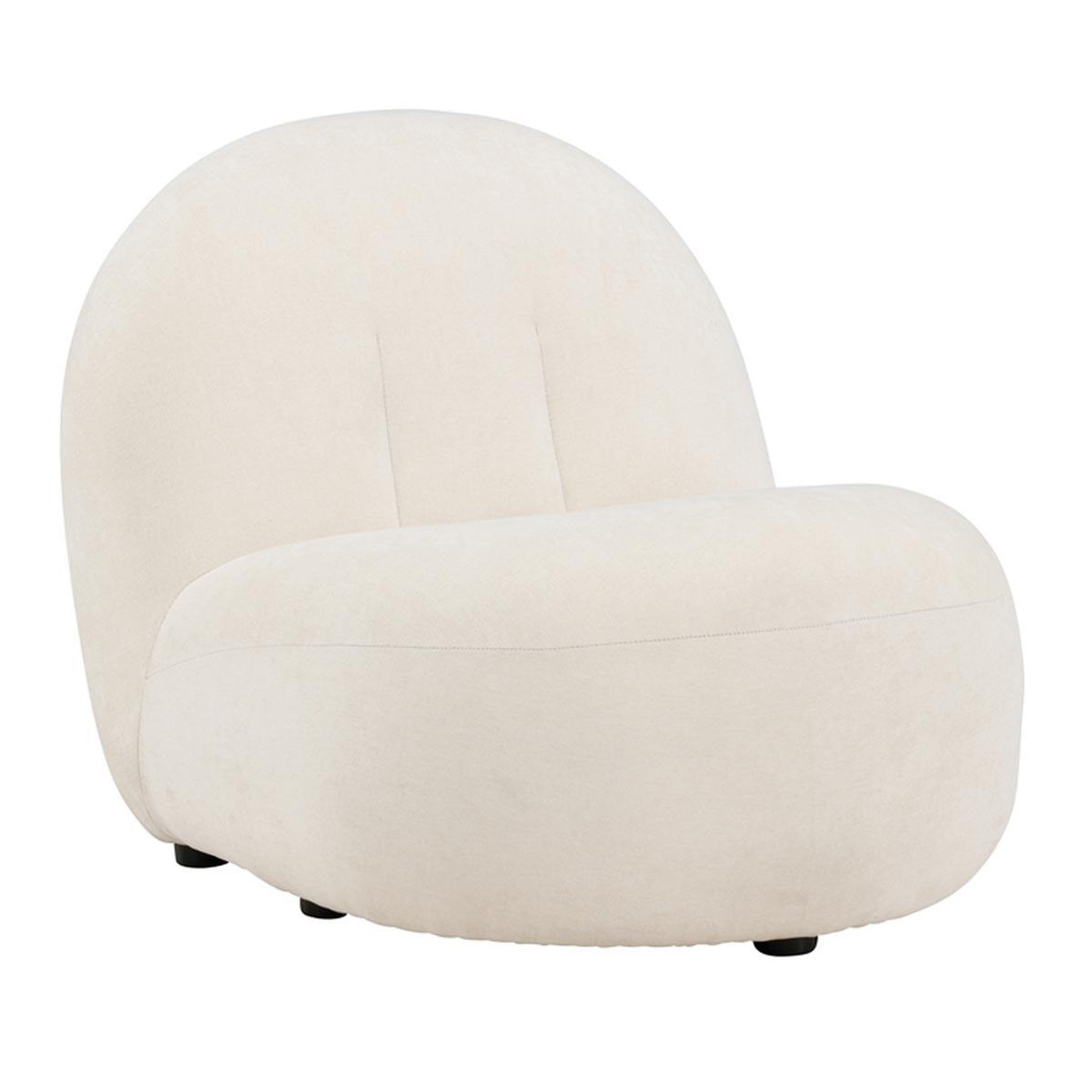 Paris Prix Fauteuil Design en Tissu  Omaha  84cm Blanc